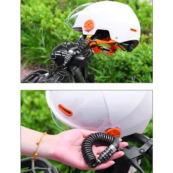 Верига за заключване на велосипед шлем, 4-значная комбинация пароли, Лаптоп под Наем, Мотоциклет, противоугонный кабел, Замъка Бод, Моторна част, трайни