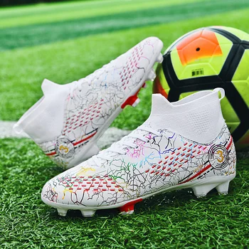 Футболни обувки за мини футбол, Размер 35-45, мъжки футболни обувки за момчета, футболни обувки с висок голенищем, детски кънки, спортни обувки за тренировки, футболни обувки