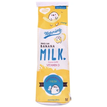 Нова Креативна Имитация Мляко Cartoony молив случай Сладък ПУ Чанта За Писалки Канцелярский Калъф За Студентски Ученически Пособия
