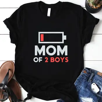 Тениска за мама на 2 момчета, подарък от сина си за Деня на майката, Дамски суитчър на рожден Ден S_3Xl