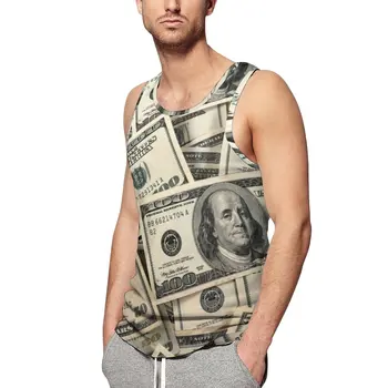 Доларовата майк Мъжки Парична валута, Спортно облекло Потници За Ежедневни тренировки Дизайнерски Ризи без ръкави Голям размер
