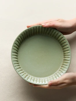 Керамична чаша ръчна изработка в стил Ретро, Диск за приготвяне на Чай, Японски Керамични Чай, Творчески Тава, Плодови Плоча, Плоча за Дим-Самов