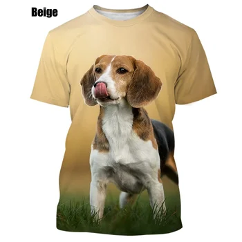 Брандираната лятна тениска BIANYILONG, готина модерна тениска с 3D принтом кучета, ежедневни удобна спортна тениска с къси ръкави