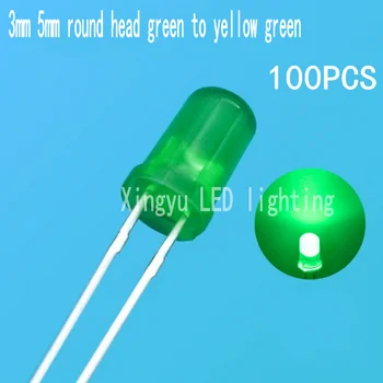 Led Мъниста F5 Зелен Жълт Зелен 3 мм Зелена светлина Червено, Светло Жълто Зелен Кръгла корона Директен поставяне на LED