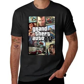Нова тениска GTA IV, бързосъхнеща тениска с домашен любимец принтом, тениска за момчета, блуза, тениски оверсайз, мъжки дрехи