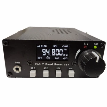 Нов R60 FM 88-108 Mhz Air Band 118-136 Mhz Приемник на Авиацията Радио PLL Вторично преобразуване на честотата Сам Авиационна радио + Калъф