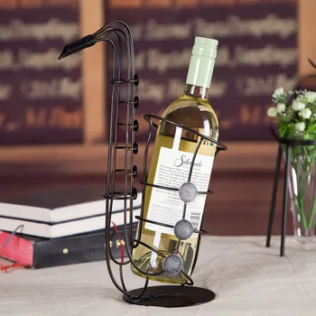 Метален Саксофон Вино Багажник Творчески държач за бутилка вино с Красив и практичен Вино багажник Здрав Украшение на плавателни съдове за кухненски бар