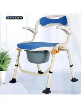 Тоалетка, стол за възрастни хора, мобилен тоалетна, преносими сгъваеми домакински нескользящий стол за баня, специален стол
