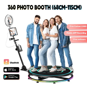 Настройка на фотобудки MWE 360 Автоматична камера с въртяща се на 360 градуса С подсветка за снимки за партита с логото на софтуер
