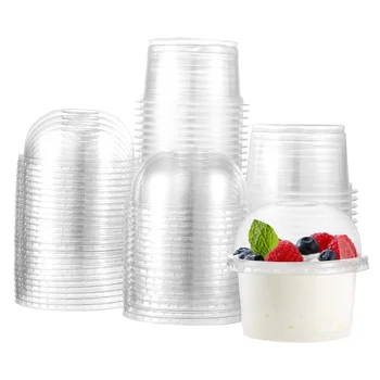 50 бр Еднократна употреба Чаши за Десерт, Чаши за пудинг, Прозрачни пластмасови Контейнери За Парфе