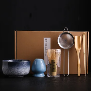 Нова японска Пискюл за чай Мач, комбинация Бай Бен Лий, Династията Сун, Набор от инструменти за разбиване на чай Мач, Подарък кутия