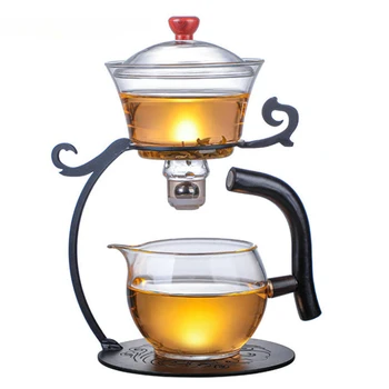 Креативен Стъклен Чайник от устойчиви на топлина Borosilicate стъкло, Турски Кана за приготвяне на чай, кафе, Автоматична чаша за приготвяне на чай