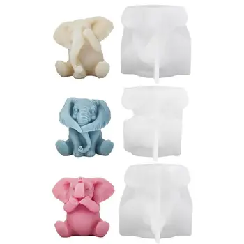 Форма за свещи във формата на слон, за Многократна употреба и пере Силиконови форми за свещи със собствените си ръце, Набор от форми за производство на свещи във формата на Слон и сапун за подаръци със собствените си ръце