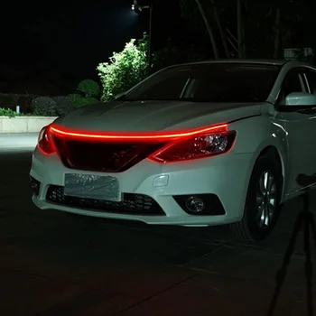 Led подсветката на предния капак на колата Водоустойчив Осветление екстериор на автомобила Декоративни светлини Външна лампа 12V Универсална
