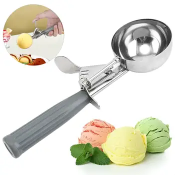 Лъжичка за тесто за кифли, ефективен Спусъка от неръждаема стомана, Лъжички за сладолед и бисквити за домашно приготвени сладкиши и Ергономичен контрол на порциите