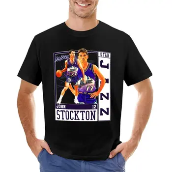 Тениска John Stockton Legend Баскетбол Signature, реколта риза в стил ретро от 80-те 90-те, контрабандния в стил рап, бързосъхнеща тениска, мъжки дрехи