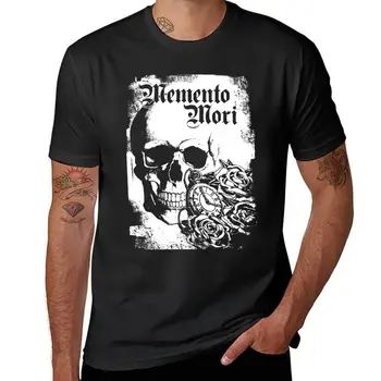 Нова тениска Memento Mori, однотонная тениска, тениски по поръчка, мъжки памучен тениска