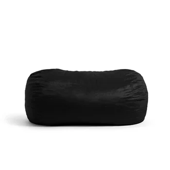 Чадър-чанта за боб, Плюшено 6 фута висок, Черен, Комфорт за заседналия начин на живот, Интериор и Модерна естетика, Спалня, Всекидневна, Огромна чанта за боб