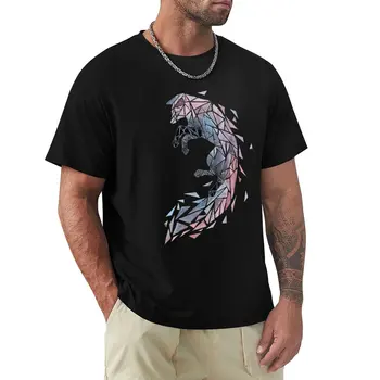 Тениска с геометрична акварел под формата на лисици, летни дрехи, празни тениски, мъжки t-shirt