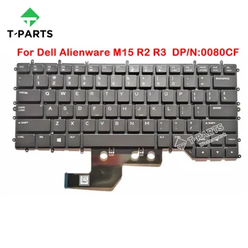 Оригиналната нова клавиатура 0080CF за Dell Alienware M15 R2 R3 US с черна осветление