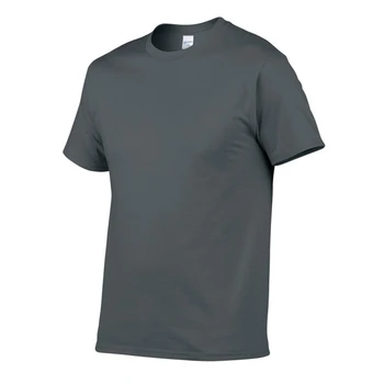 A1300T Риза Мъжки однотонная тениска Прост стил Мъжки ежедневни тениска с къс ръкав и кръгло деколте Плюс размер