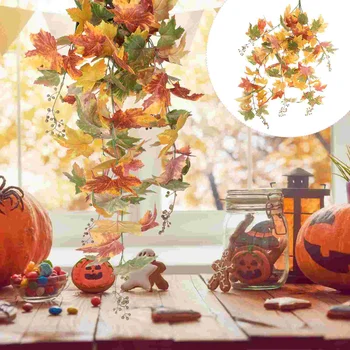 Есенна Подвесная Лоза, Изкуствена Есенна Висулка във формата на кленов лист, Фалшиви Стайни растения, Декорация, Украса за Деня на Благодарността