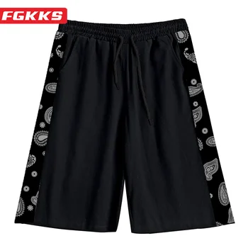 FGKKS 2023 Улични Ежедневни шорти За мъже С по-голям джоб, бродирани Плажни панталони в пет Четвърти, Висококачествени Дизайнерски шорти за мъже