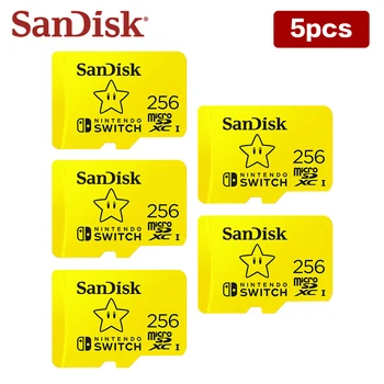 5 бр./lot 100% Оригинална Карта памет SanDisk 128 GB, 256 GB Високоскоростна Карта Micro SD U3 4K Ultra HD За Nintendo Switch