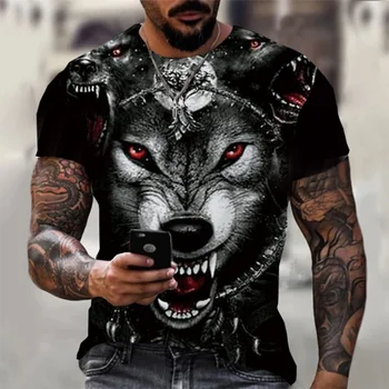 тениски с 3D принтом Give Werewolf, летни блузи Оверсайз с къси ръкави, градинска мъжки готина мода 2023, тениски