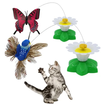 Въртяща се Електрическа Летяща Пеперуда, Цветна интерактивна котка, куче, Автоматична колибри, Тренировка на интелекта, Въртящи се забавни играчки