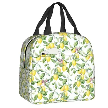 Тропически плодове през лятото лимон скоростна изолиран обяд за жени за многократна употреба топлинен охладител обяд чанта хранителната контейнер за пикник чанта