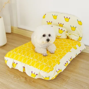 Легло за куче свалящ се и моющаяся Принцеса Европейски стил За малки и средни кучета Зимата на топло Кученце разтегателен Развъдник за домашни любимци