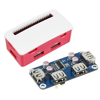 USB-ХЪБ HAT Такса разширяване Starter за RPI 0 Raspberry 2 WH 3А 3Б 3 Модел 4 4B Кутия за Аксесоари