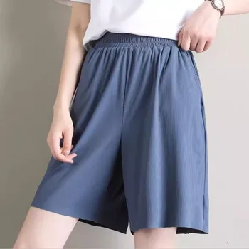 ZB6147 2023 Нови летни дамски модни ежедневните свободни панталони с еластичен ластик в талията, с висока талия, широки шорти, приливи и отливи, евтино, в насипно състояние
