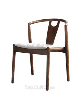Японски Дизайнерски стол за Хранене Nordic Solid Wood Chair Mark Back Leisure Chair Нов Стол в китайски стил