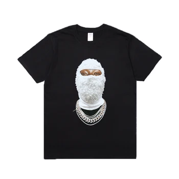Градинска облекло в стил хип-хоп тениска с диамантена маска, модерни спортни тениски за мъже и жени с принтом 