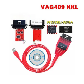 Горещо! Диагностичен интерфейс на VAG 409 KKL с чип FTDI FT232RL 9241A за кабел VAG-KKL OBD2 KKL 409 Кабел на скенера VAG409.1 KKL