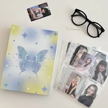 Оригинален дизайн MINKYS Kawaii Butterfly A5 Kpop за фотокарточек, са подбрани книга, държач за фотокарточек, албум за фотокарточек, канцеларски материали