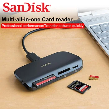 Четец на USB-C SanDisk ImageMate PRO за карти с памет CF SD microSDXC Слот за карти с памет UHS-I microSD четец за карти памет USB3.0, Висока скорост на трансфер