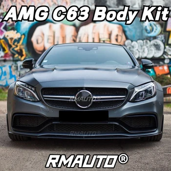 C63 AMG, предна броня от въглеродни влакна, Сплитер, дифузьор, спойлер, Бодикит За Mercedes Benz C63 AMG 2014-2023, Автомобилни аксесоари