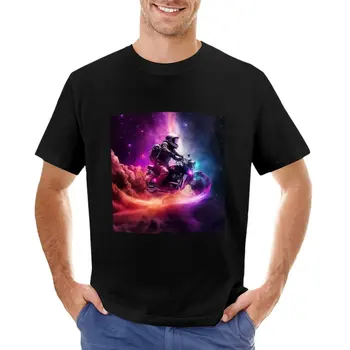 Тениска Cosmic Ride, тениска с къс ръкав, мъжки t-shirt с домашен любимец принтом за момчета, мъжка тениска с изображение
