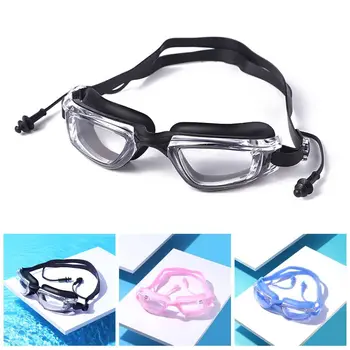 Професионални очила за плуване за възрастни, водоустойчив, със защита от замъгляване, виолетови, плоски огледални очила за гмуркане с затычкой за ушите, очила за плуване