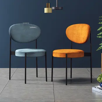 Домашен кът стол с обикновен стол за кухненски мебели Nordic Light Луксозни тъканни трапезни столове Модерно кресло за отдих в спалнята