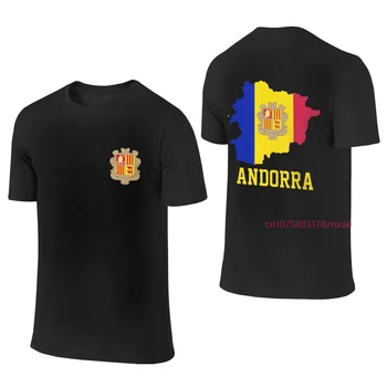 100% Памук тениска с изображение на хартата на Андора, карта с двоен принтом, Мъжки дамски лятна ежедневни градинска риза в стил Харадзюку с къс ръкав