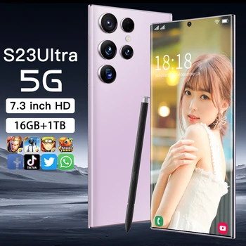 S23 Ултра Смартфон 7,3 См на цял екран 5G Телефон 16 GB + 1 TB 6800 mah мобилен телефон Глобалната версия на Celulares