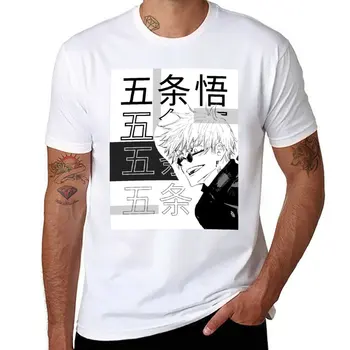 Нова тениска GOJO, тениска за момчета, бяла тениска за момчета с аниме, реколта дрехи, мъжки ризи с графичен дизайн, забавни