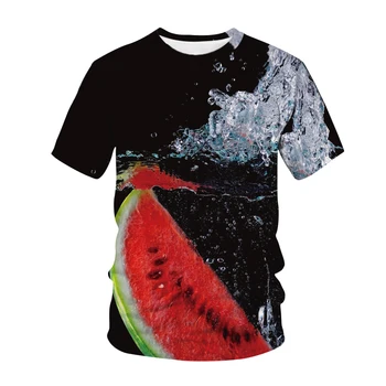 Тениска с изображение на хранително чудовище, Захарни плодове чипс, Бургери, 3D принт, Мъжки и дамски модни тениска с къс ръкав, потници, тениски за момичета и момчета, тениски