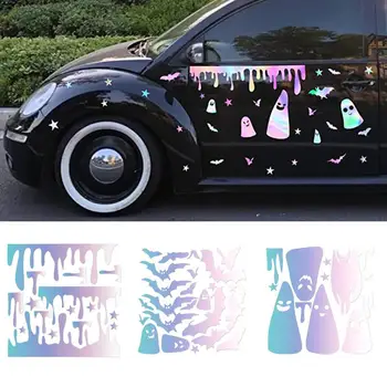 Стикер с духа на Хелоуин, на гърба на предното стъкло на колата, етикети с ужасно спокойна атмосфера, лепенки за прозорци на коли, украса на фестивала, автомобилни стикери