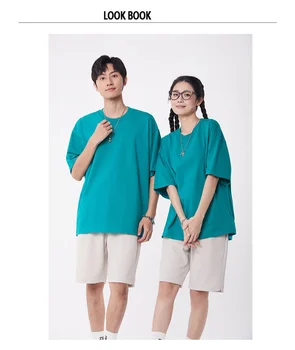 Лятна нови дрехи за двойки, Японската свободна тениска Y2K с къс ръкав и блузкой с кръгло деколте в стил ретро, дамски дрехи