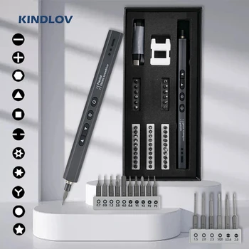Набор от безжични електрически отвертки KINDLOV, богат на функции за Безжична бормашина, Набор от електрически отвертки, професионален инструмент за ремонт на дома